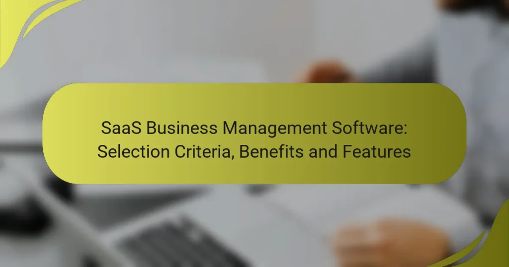 SaaS Business Management Software: Selection Criteria, Benefits and Features