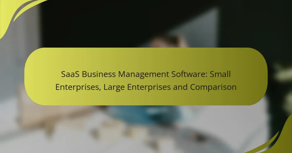 SaaS Business Management Software: Small Enterprises, Large Enterprises and Comparison