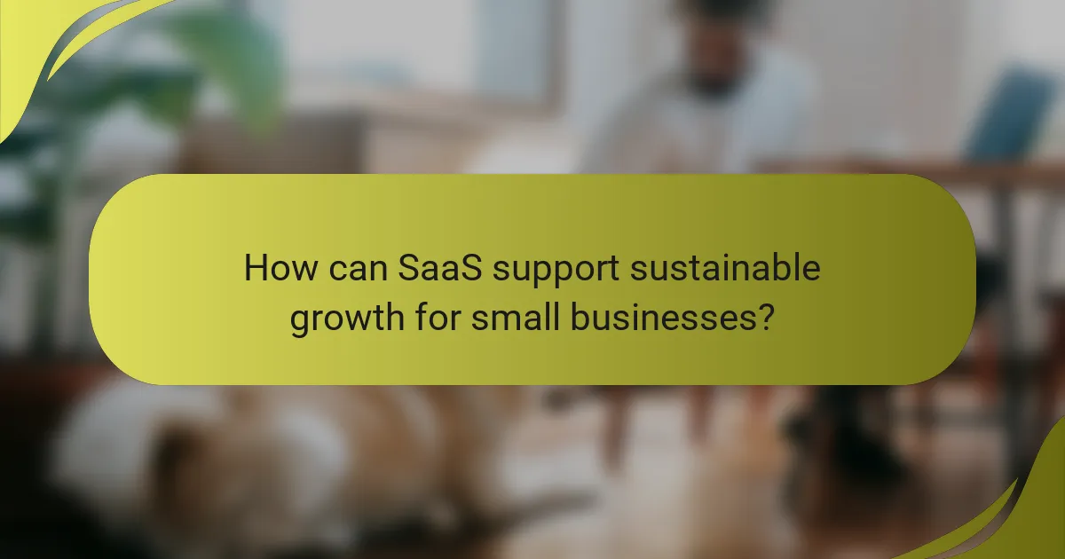 How can SaaS support sustainable growth for small businesses?