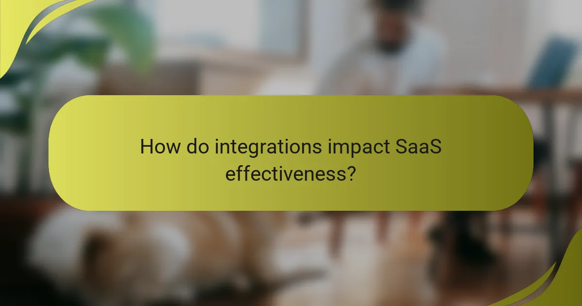 How do integrations impact SaaS effectiveness?