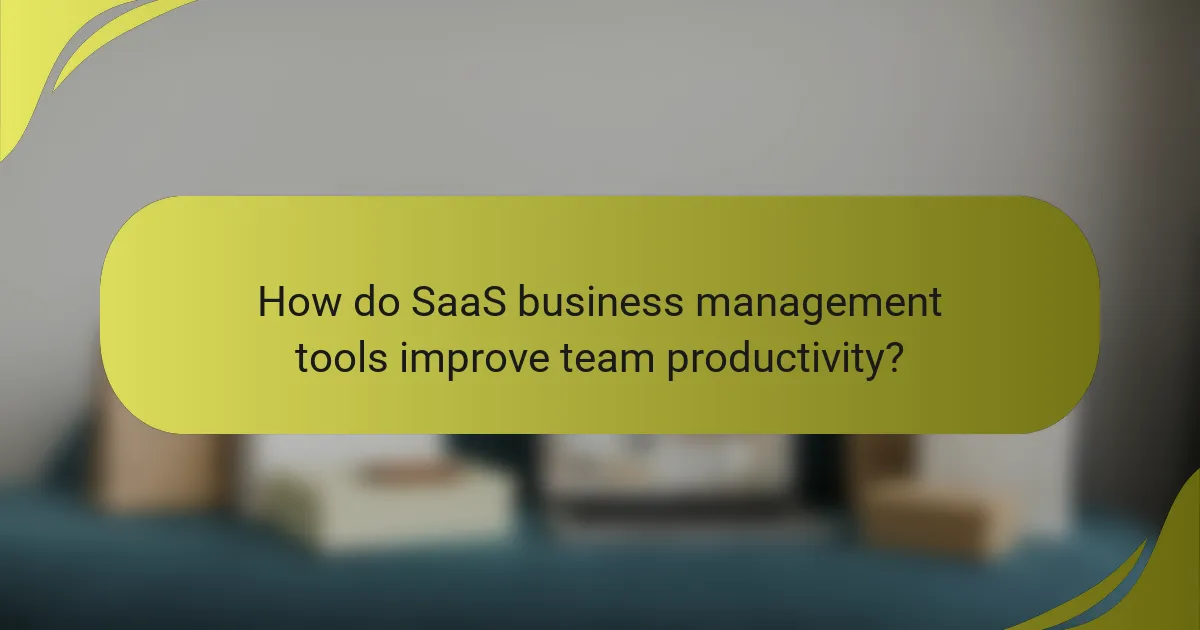 How do SaaS business management tools improve team productivity?