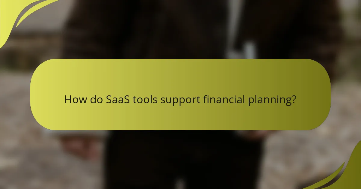 How do SaaS tools support financial planning?
