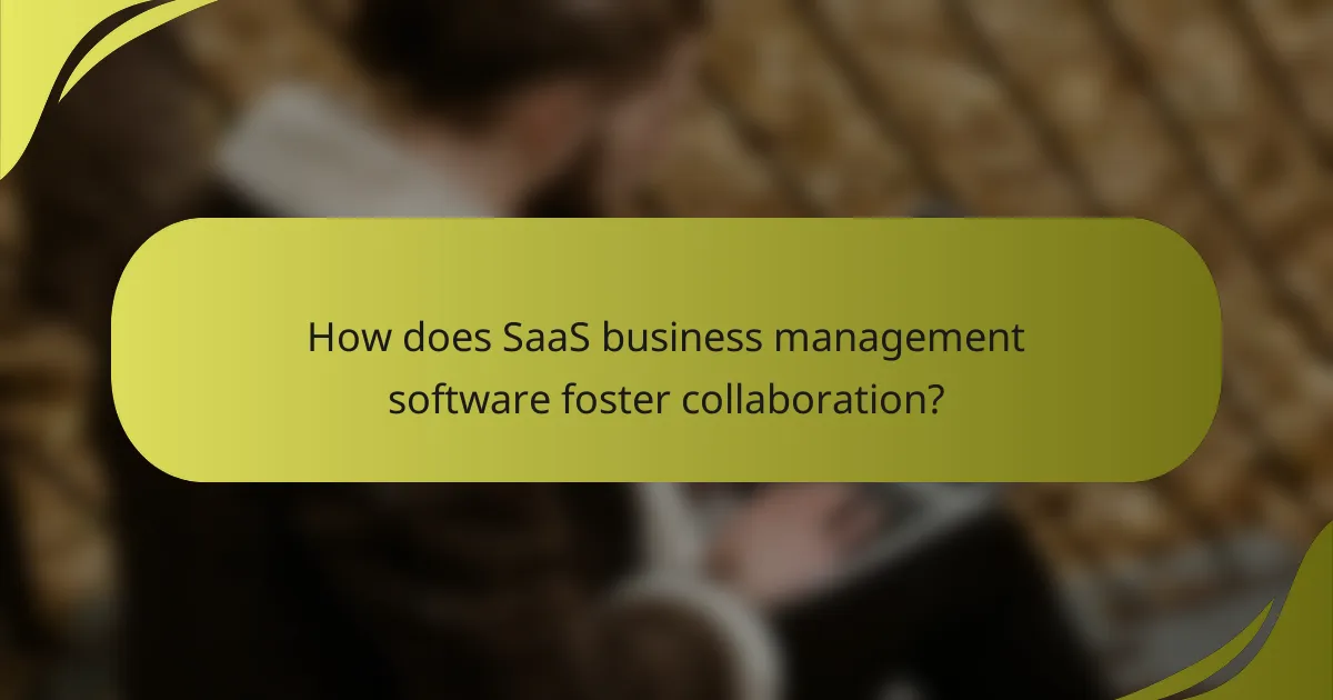 How does SaaS business management software foster collaboration?
