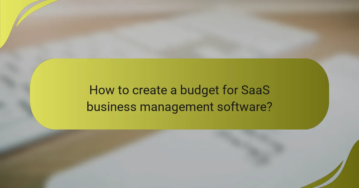 How to create a budget for SaaS business management software?