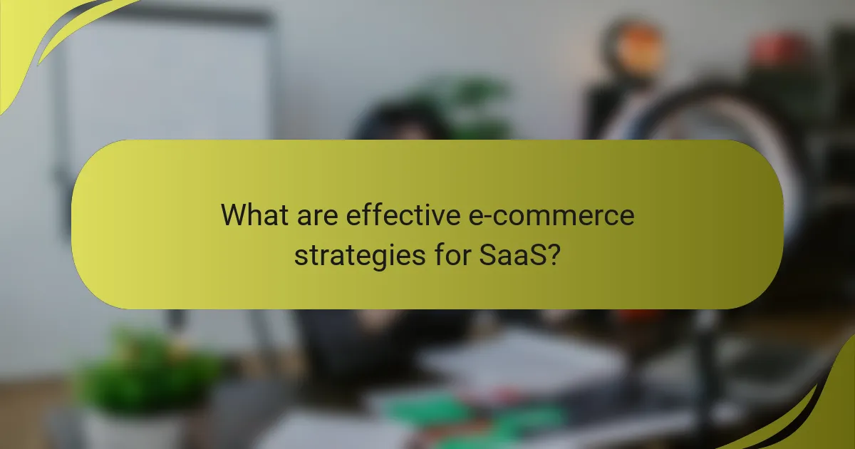What are effective e-commerce strategies for SaaS?