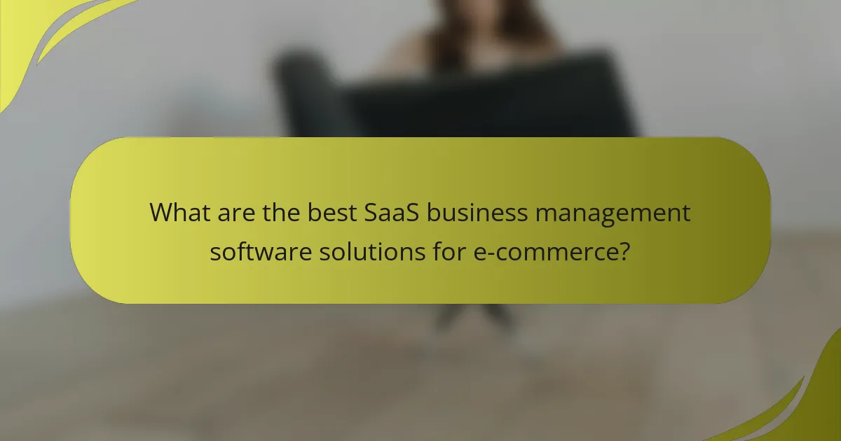 What are the best SaaS business management software solutions for e-commerce?