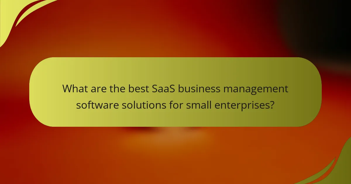 What are the best SaaS business management software solutions for small enterprises?