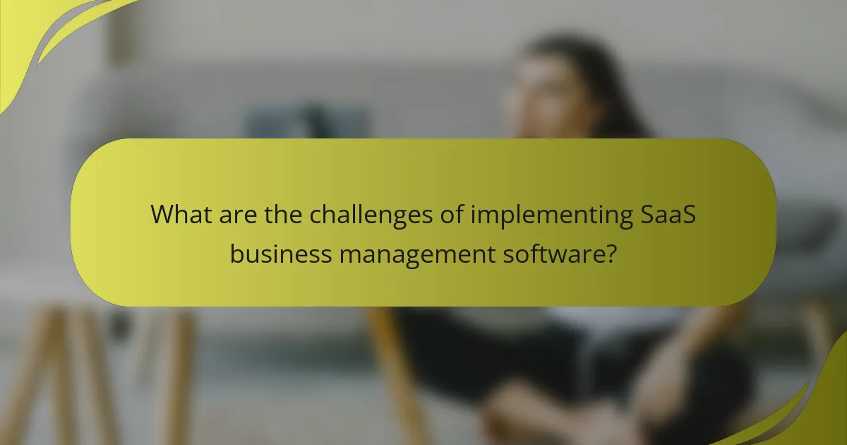 What are the challenges of implementing SaaS business management software?
