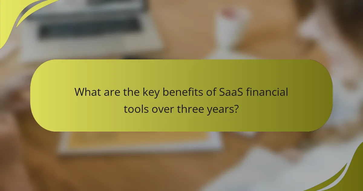 What are the key benefits of SaaS financial tools over three years?